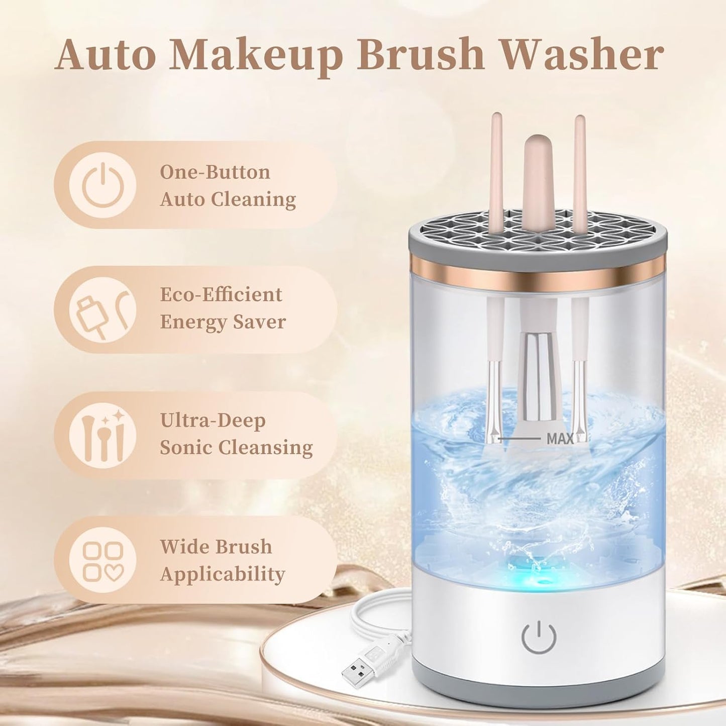 Automatisk Borstrengörare för makeup