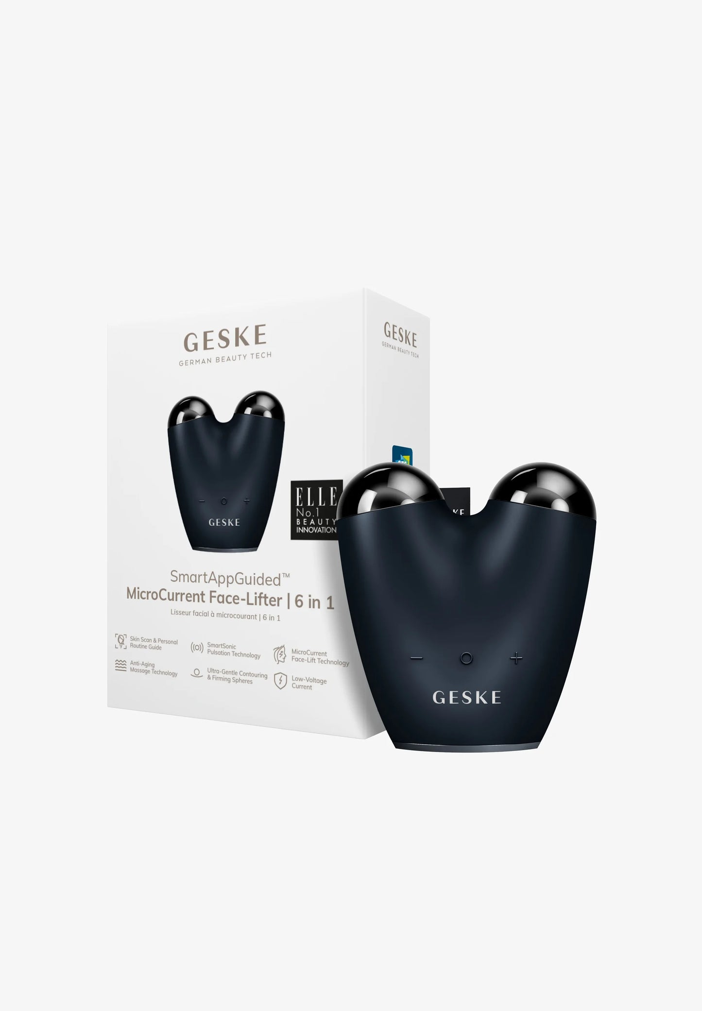 GESKE Microcurrent Face-Lifter 6-i-1 Ansiktsverktyg Svart