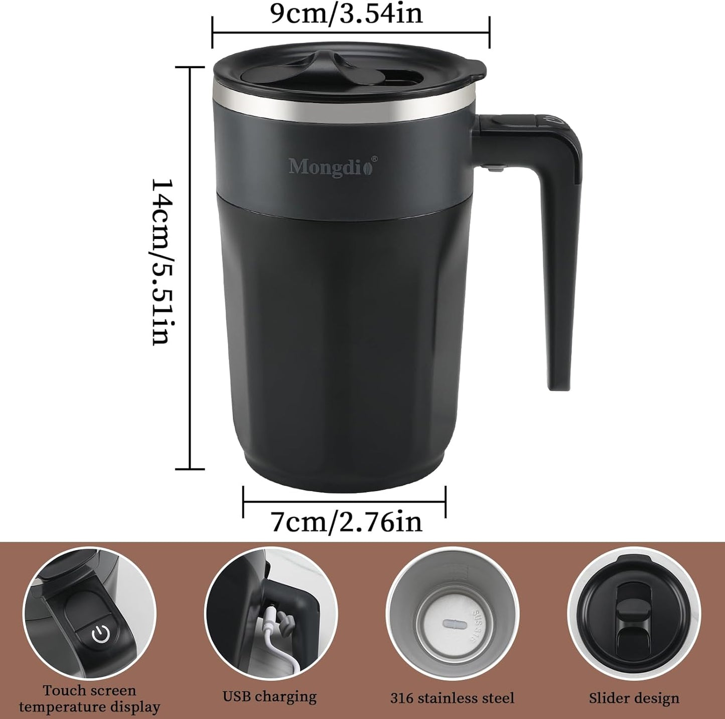 Självrörande Kaffemugg – Uppladdningsbar och Automatisk