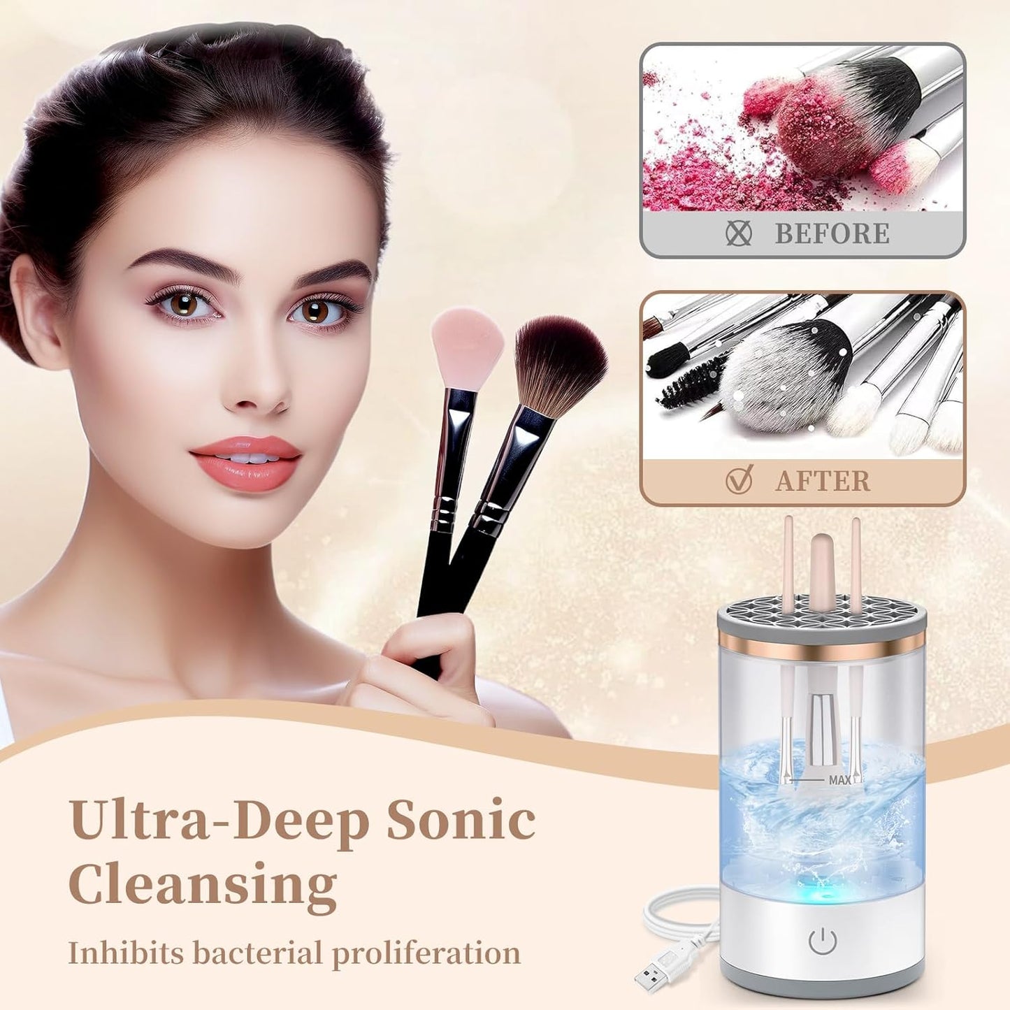 Automatisk Borstrengörare för makeup