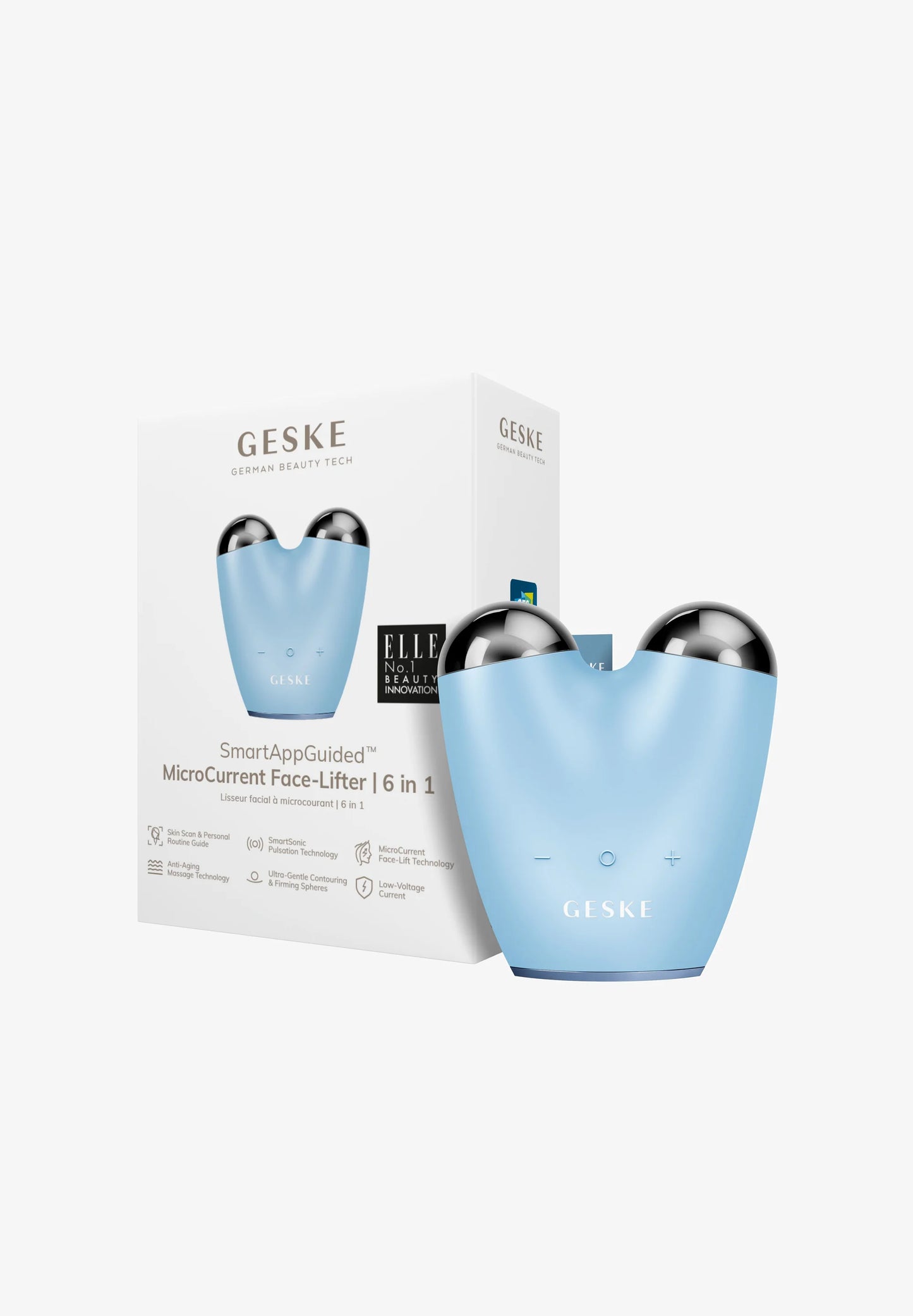 GESKE Microcurrent Face-Lifter 6-i-1 Ansiktsverktyg Svart