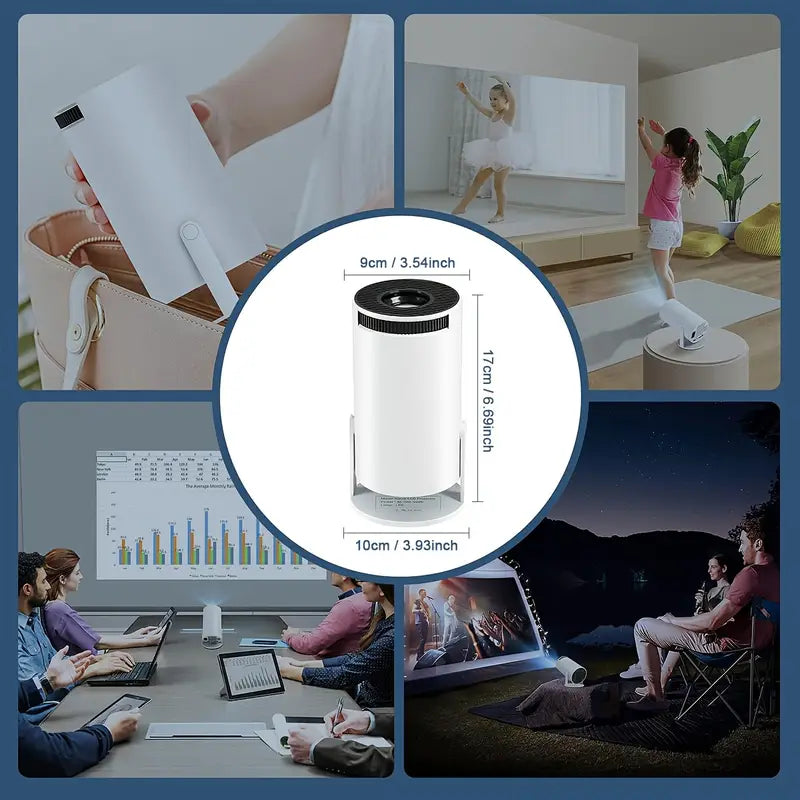 Smart Projektor 4K med WiFi & Bluetooth – Justerbar 180°